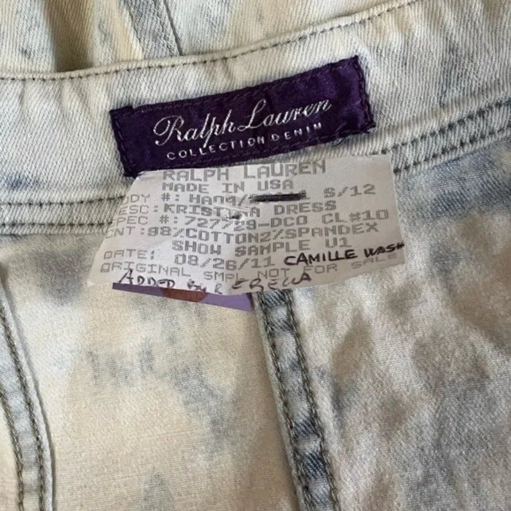 Ralph Lauren 2011 Sample Kristina Acid Wash Stretch Denim Strapless Dress